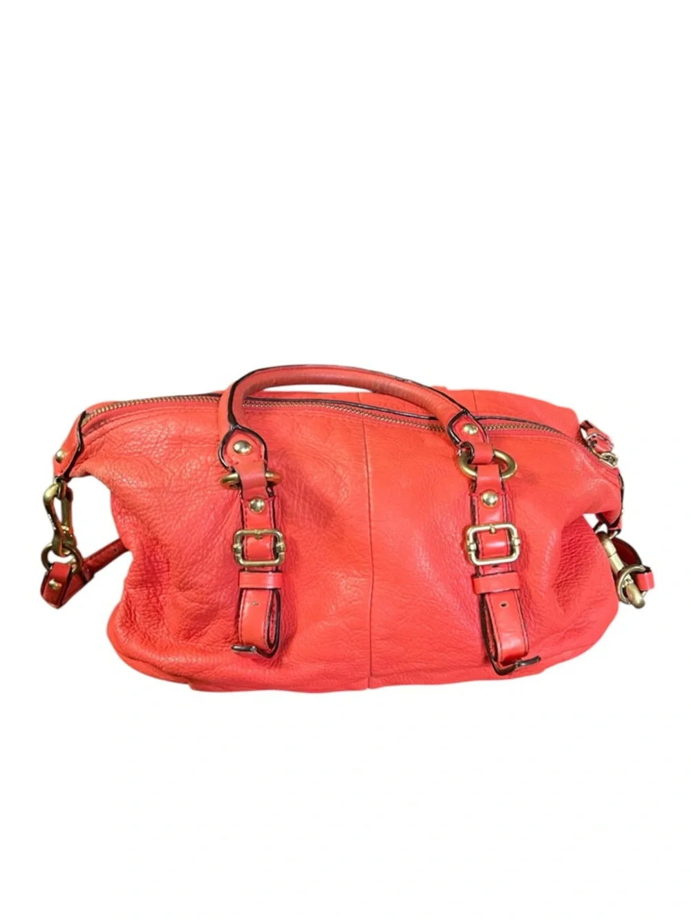 Coach Madison Juliette Satchel Coral Leather Bag 21222 GUC